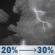 Tonight: A chance of showers and thunderstorms. Mostly cloudy, with a low around 53. Southwest wind 10 to 20 mph, with gusts as high as 35 mph. Chance of precipitation is 30%. New rainfall amounts less than a tenth of an inch possible. Tonight: Chance Showers And Thunderstorms