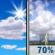 Thursday: A chance of showers and thunderstorms between noon and 2pm, then showers and thunderstorms likely between 2pm and 3pm, then a chance of showers and thunderstorms. Mostly sunny, with a high near 75. West southwest wind 5 to 15 mph. Chance of precipitation is 70%. New rainfall amounts less than a tenth of an inch possible. Thursday: Mostly Sunny then Chance Showers And Thunderstorms