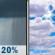 Saturday: A slight chance of rain showers between 7am and 10am. Partly sunny, with a high near 53. Southwest wind 5 to 15 mph. Chance of precipitation is 20%. Saturday: Slight Chance Rain Showers then Partly Sunny