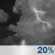 Tonight: A slight chance of showers and thunderstorms before 5am. Mostly cloudy, with a low around 45. South southwest wind 0 to 15 mph. Chance of precipitation is 20%. Tonight: Slight Chance Showers And Thunderstorms