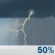 This Afternoon: A chance of showers and thunderstorms. Mostly cloudy, with a high near 55. East wind around 5 mph. Chance of precipitation is 50%. New rainfall amounts less than a tenth of an inch possible. This Afternoon: Chance Showers And Thunderstorms